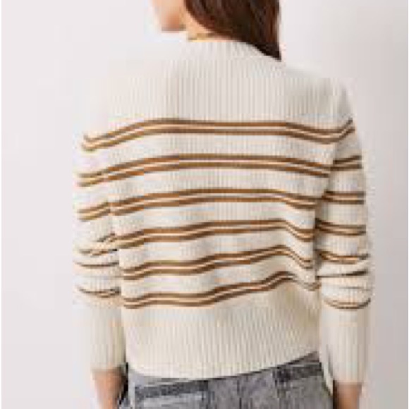ba&sh: Crystal button-shoulder detailed striped jumper in ecru T0. Almost new. - Picture 2 of 4